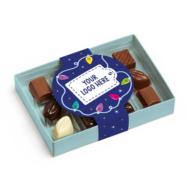 Luxury box of chocolate truffles as a Christmas corporate gift