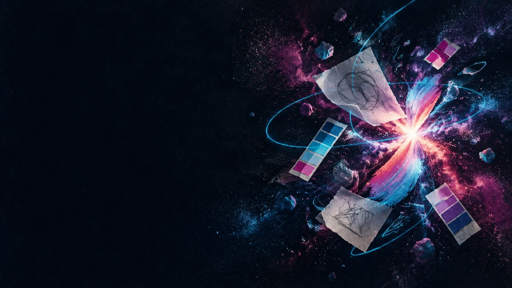 Abstract burst of colour and creative energy