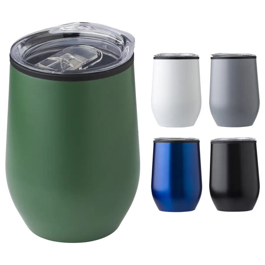 Recycled steel travel mug product photograph